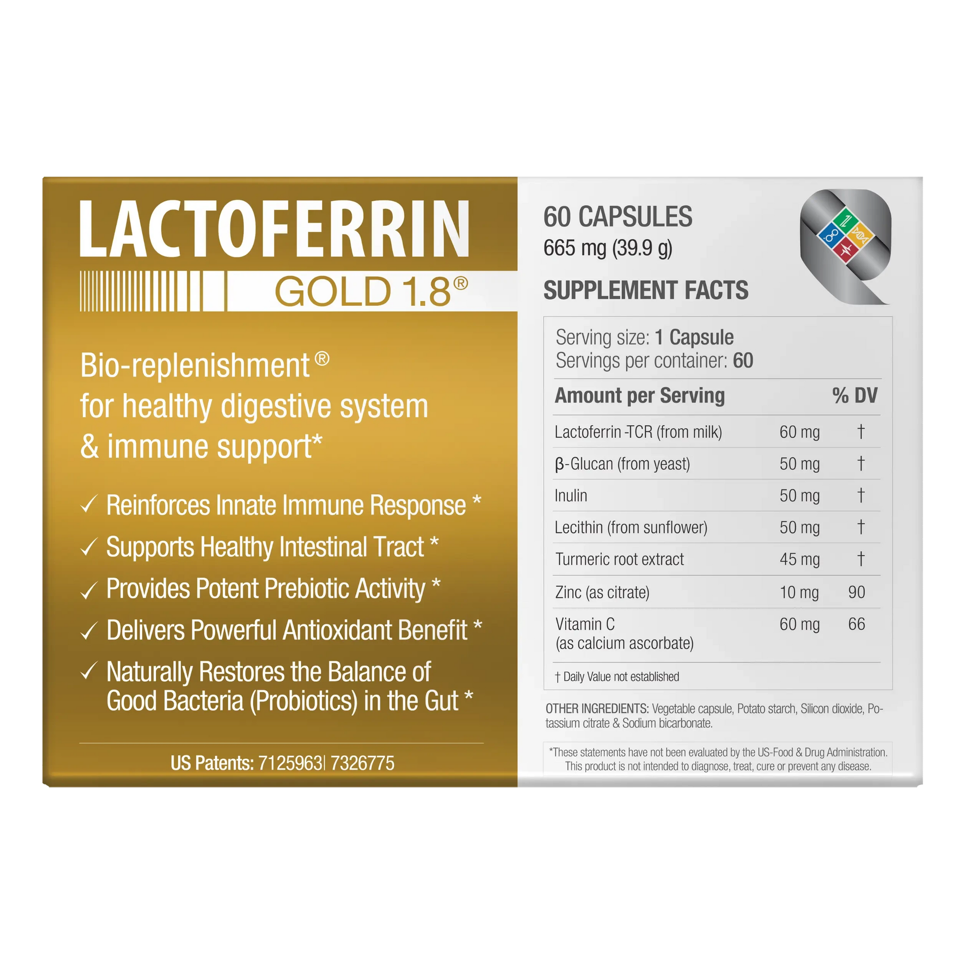 Lactoferrin Gold 1.8® Dual Box Back - bioQuad Life Sciences
